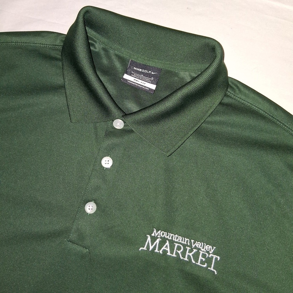 Nike Golf Dri-FIT Polo Shirt Mens Large Green Mountain‎ Valley Market